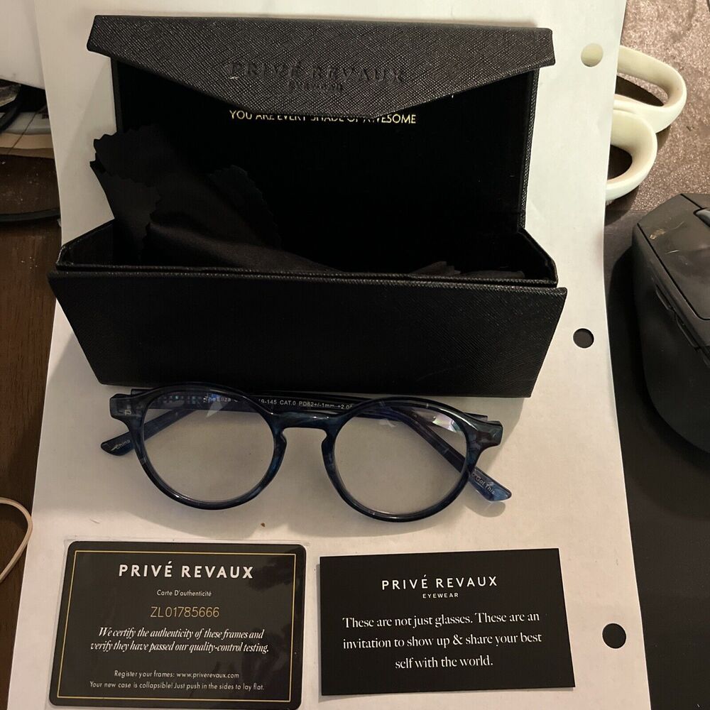 Prive Revaux The Eliza Readers Blue Light Blue Tort 48-19-145 Frames